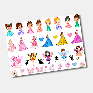 DTF UV Tamanho A4 (29x21cm) - PRINCESAS