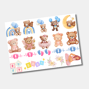 DTF UV Tamanho A5 (21x15cm) - Baby Urso