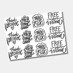 DTF UV Tamanho A5 (21x15cm) - Frases Motivacionais Inglês 4