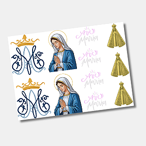 DTF UV Tamanho A5 (21x15cm) - Ave Maria