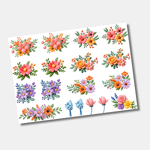 DTF UV Tamanho A5 (21x15cm) - Flores