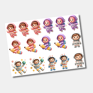 DTF UV Tamanho A5 (21x15cm) - Astronauta