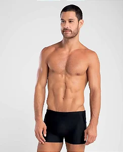 SUNGA BOXER LISA COM BOLSO LATERAL PRETO