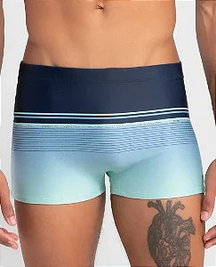 SUNGA BOXER ESTAMPA LISTRAS DEGRADÉ HANG LOOSE AZUL MARINHO