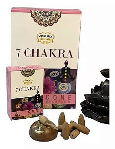 Incenso Cone Vividha Naturals Para Incensário Cascata - 7 chakras