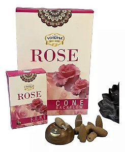 Incenso Cone Vividha Naturals Para Incensário Cascata - Rosa