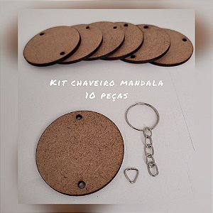 Kit chaveiro mandalas 5cm 2 furos