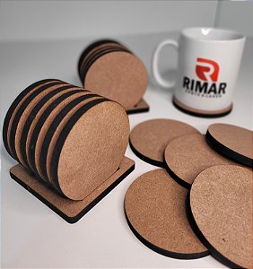 Porta copos com suporte em MDF