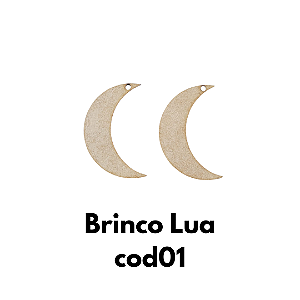 Brinco em MDF modelo Lua - kit 10 pares