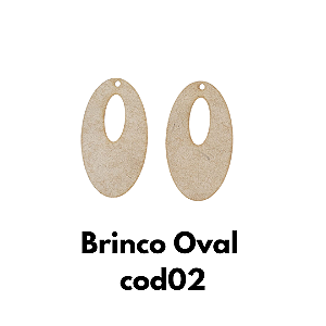 Brinco em MDF modelo Oval - kit 10 pares