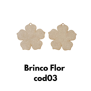 Brinco em MDF modelo Flor 03 - kit 10 pares