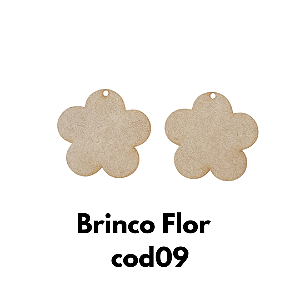Brinco em MDF modelo FLOR  cod9 - kit 10 pares