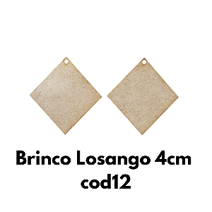 Brinco em MDF modelo losango 4cm cod12- kit 10 pares