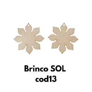 Brinco em MDF modelo Sol cod13- kit 10 pares