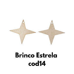 Brinco em MDF modelo estrela cod14- kit 10 pares