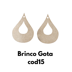 Brinco em MDF modelo gota cod15- kit 10 pares