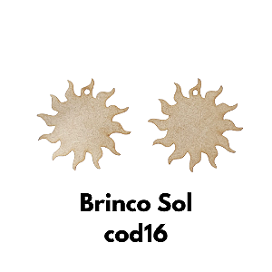 Brinco em MDF Sol cod16- kit 10 pares