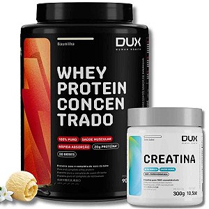 Whey Protein Concentrado 900G Baunilha + Creatina Monohidratada 300G Dux Human Health