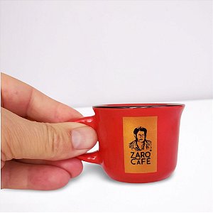 Caneca Zaro Café Vermelha com Borda Preta 70ml