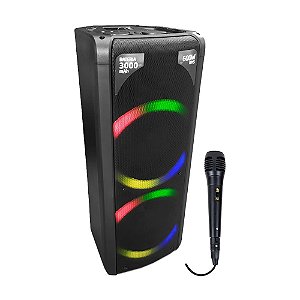 Alto Falante Amplificada Bluetooth Portátil Preta Pulse SP504 Com Microfone