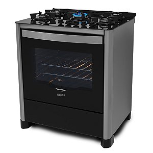 Fogão 5 Bocas Fischer Gran Cheff Inox Forno 110L Porta com Visor-127v