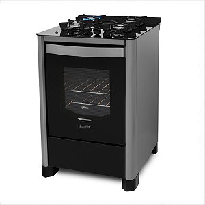Fogão 4 Bocas Fischer Gran Cheff Mesa Vidro Forno 74 Litros - Bivolt