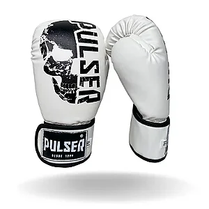 LUVA 14 OZ PU BRANCA CAVEIRA | ADOMA