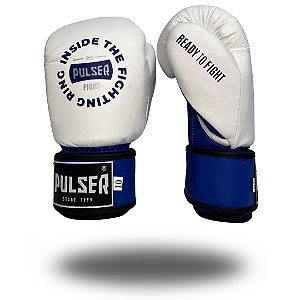 LUVA 10 OZ MICROFIBRA BRANCA INSIDE AZUL | ADOMA