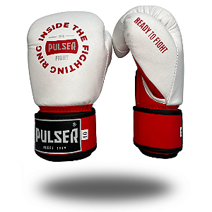 LUVA 10 OZ MICROFIBRA BRANCA INSIDE VERMELHA | ADOMA