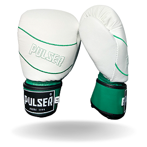 LUVA 16 OZ MICROFIBRA BRANCA/VERDE | ADOMA