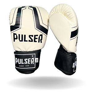 LUVA 16 OZ PU BRANCO IRON PRETO | ADOMA