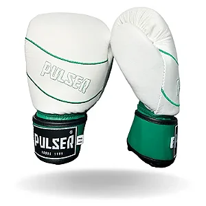 LUVA 12 OZ MICROFIBRA BRANCO BORDADO VERDE | ADOMA