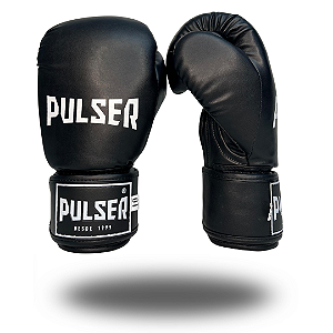 LUVA 10 OZ PU PRETA MINIMALISTA PULSER BRANCO | ADOMA