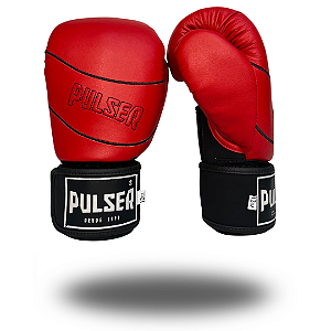 LUVA 12 OZ MICROFIBRA VERMELHO BORDADO PRETO | ADOMA