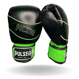 LUVA 12 OZ MICROFIBRA PRETO/VERDE | ADOMA