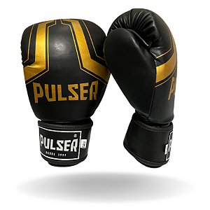 LUVA 14 OZ PU PRETA IRON DOURADO | ADOMA