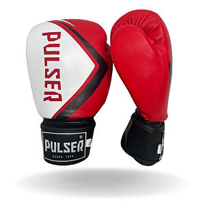 LUVA 12 OZ PU VERMELHA FULL BRANCA | ADOMA