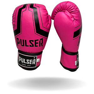 LUVA 12 OZ PU ROSA IRON PRETO PRO| ADOMA