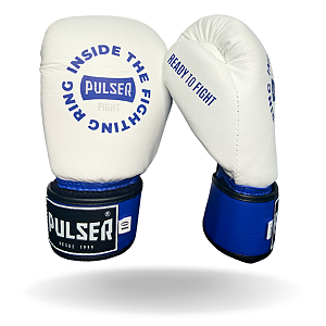 LUVA 12 OZ MICROFIBRA BRANCA INSIDE AZUL | ADOMA