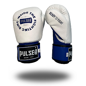 LUVA 12 OZ MICROFIBRA BRANCA INSIDE AZUL | ADOMA