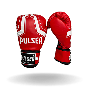 LUVA 16 OZ PU VERMELHO IRON BRANCO | ADOMA