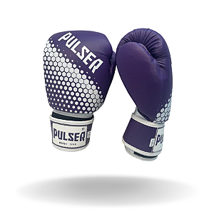 LUVA 12 OZ ROXO HEXA BRANCO MICROFIBRA| ADOMA