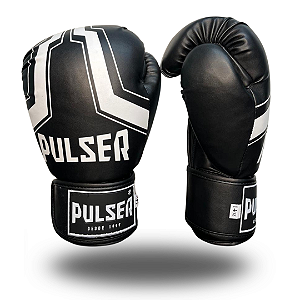 LUVA 14 OZ PU PRETO IRON BRANCO | PRO 100