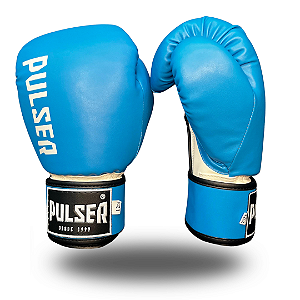 LUVA DE BOXE E MUAY THAI AZUL CLARO MINIMAL BRANCO | ADOMA PU