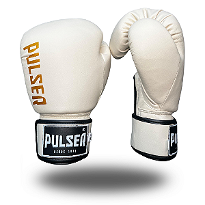 LUVA DE BOXE E MUAY THAI CREAM MINIMAL PULSER DOURADO | PRO 100 MICROFIBRA