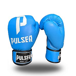 LUVA DE BOXE E MUAY THAI AZUL P BRANCO | ADOMA PU
