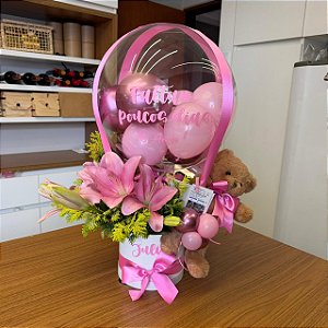 Cesta com Flores e Balão Premium