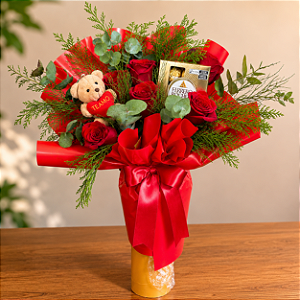 Buque coreano com rosas