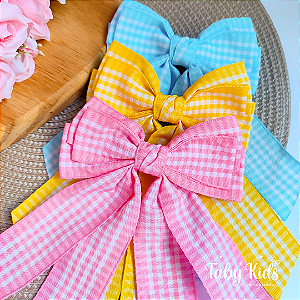 Laço com Pontas Quadriculado Bico de Pato