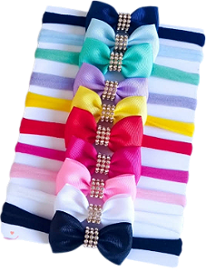 Kit 10 Laços GRAVATINHA STRASS